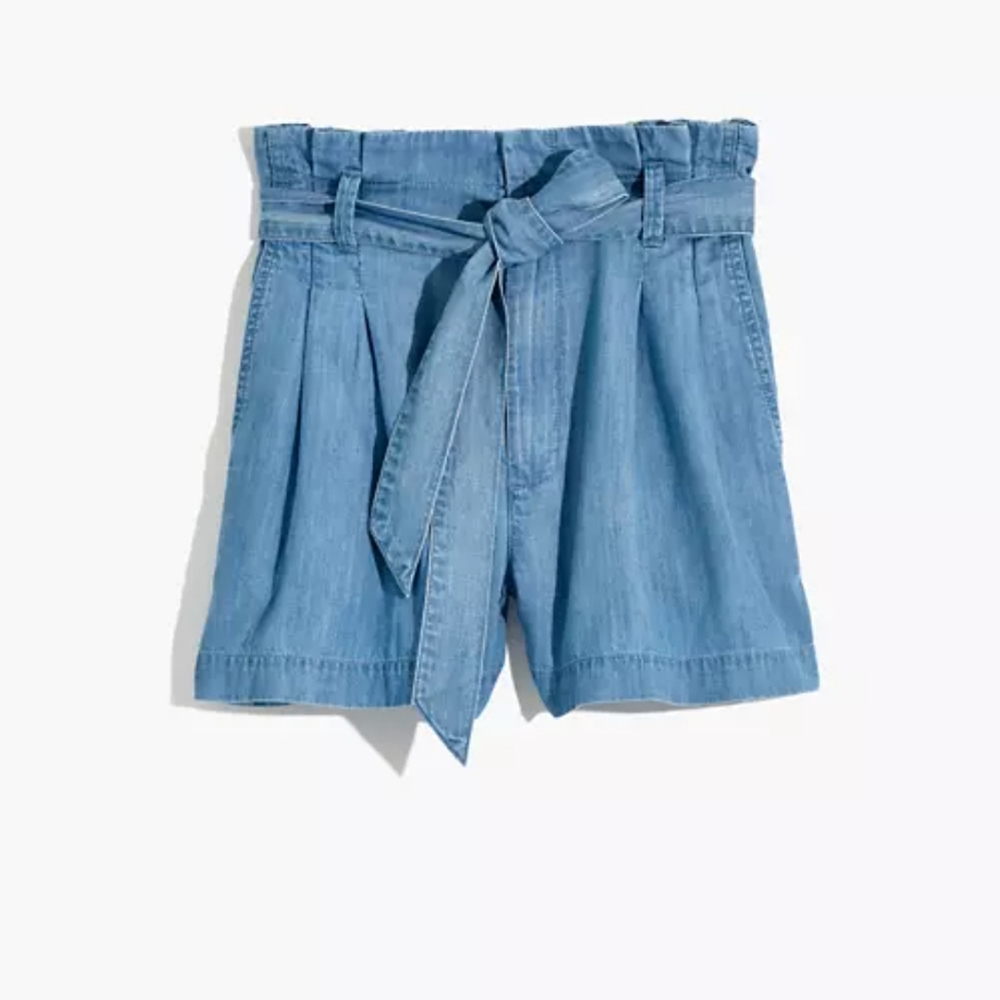 Madewell soft chambray paperbag shorts - Picture 2 of 9